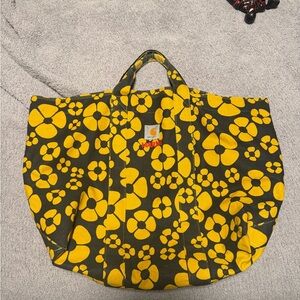 Marni Black and Yellow Floral Tote
